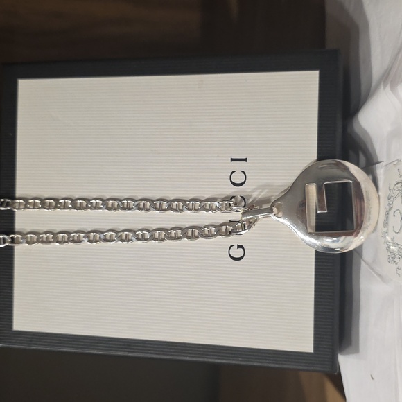 Gucci Square G Cut Out Sterling Silver Nickel - Picture 3 of 15